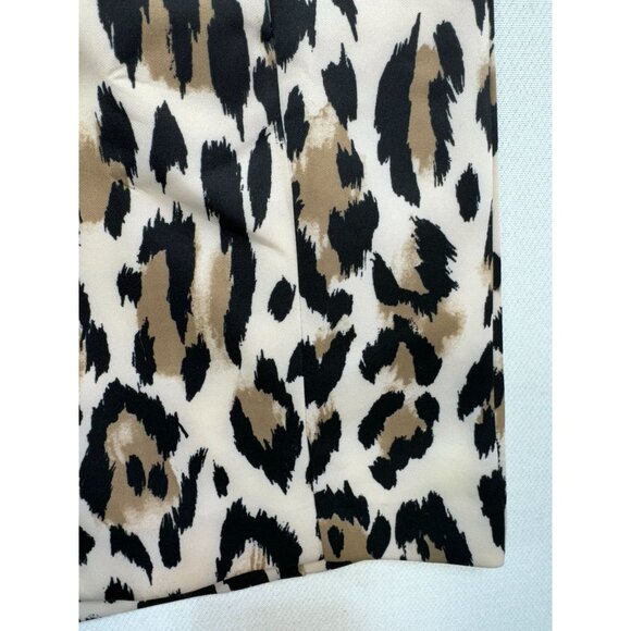 Chelsea & Theodore Womens Leopard Print Scuba Jacket S Brown Black - Picture 6 of 13